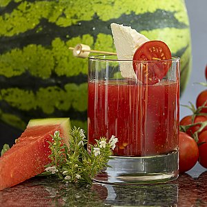 Wassermelonen-Tomaten-Gazpacho